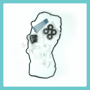 Toyota Hilux 1KD injector fitting kit with tappet cover gasket, seals, and hold-down bolts
